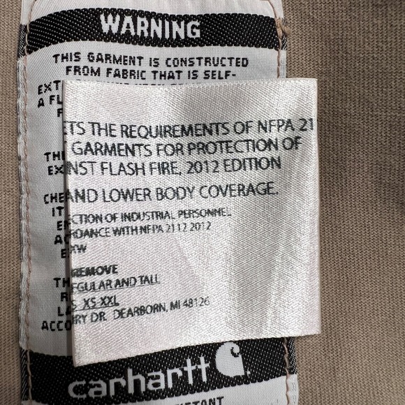 Carhartt Flame Resistant FR MasTec Work Shirt Long Sleeve Tan‎ Mens - Picture 11 of 16